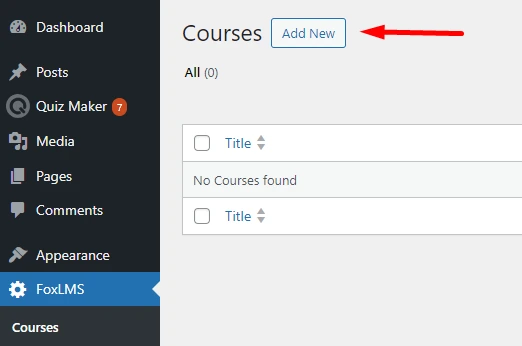 Add New LMS Course