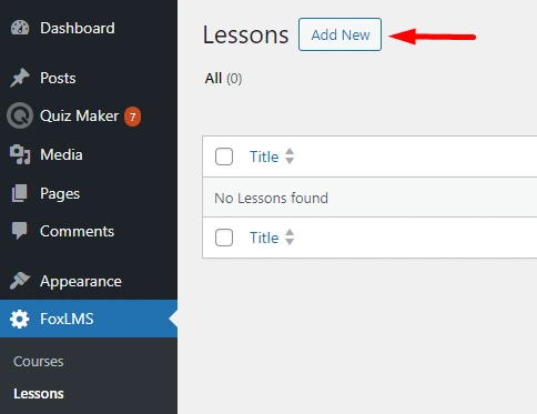 Create New Course Lesson