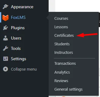 FoxLMS Certificate Functionality