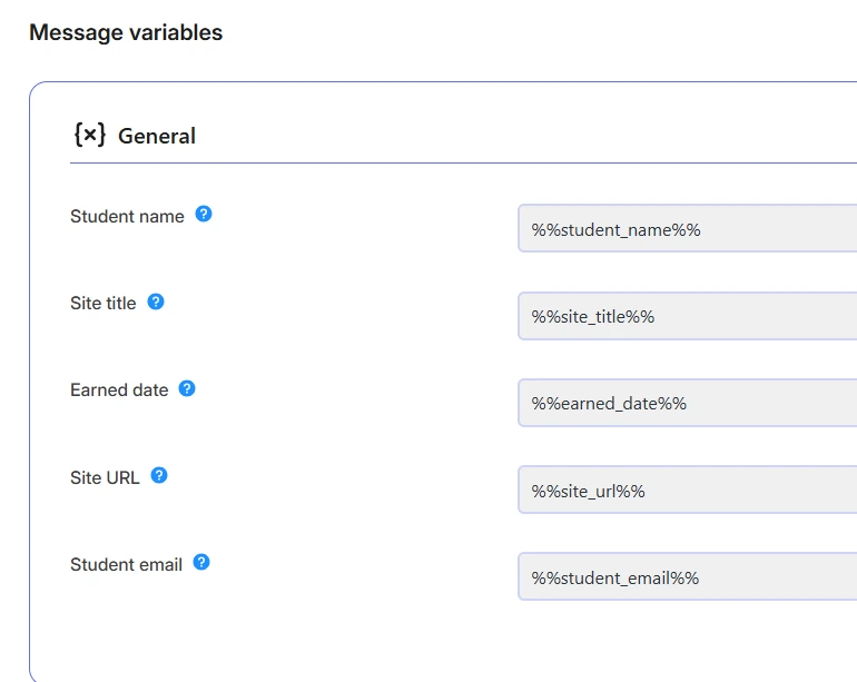 FoxLMS Message Variables