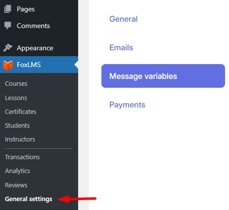 FoxLMS Message Variables