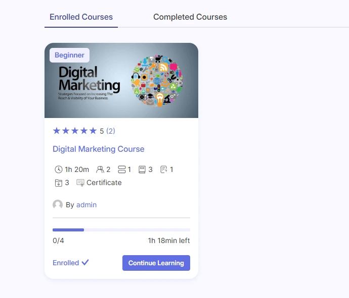 FoxLMS Student's Courses