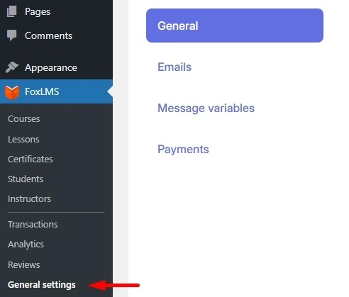 LMS General Settings 