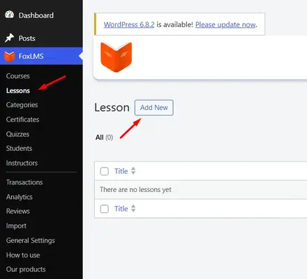 Create Lessons Tab