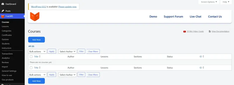 FoxLMS Plugin Dashboard