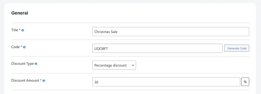 Coupon General Settings