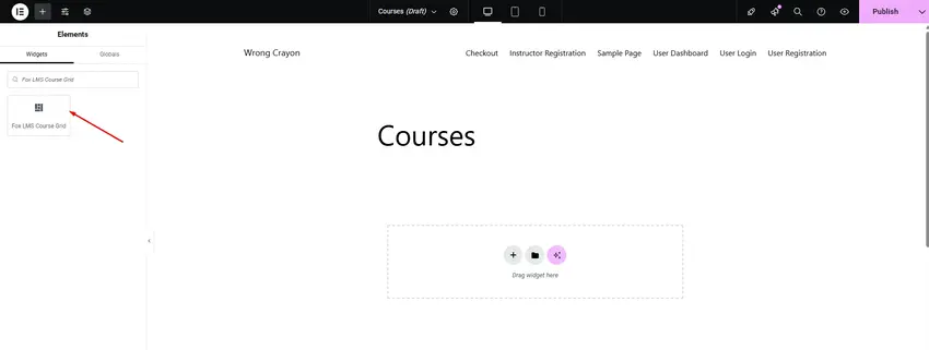 Elementor Fox LMS Course Grid
