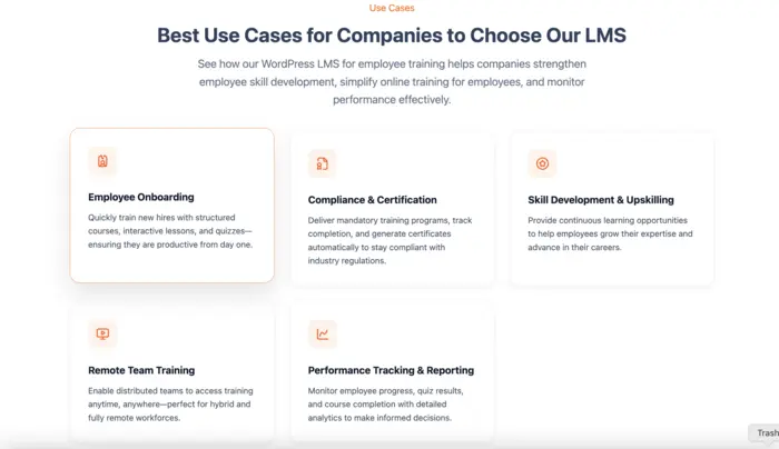 WordPress LMS plugin use cases