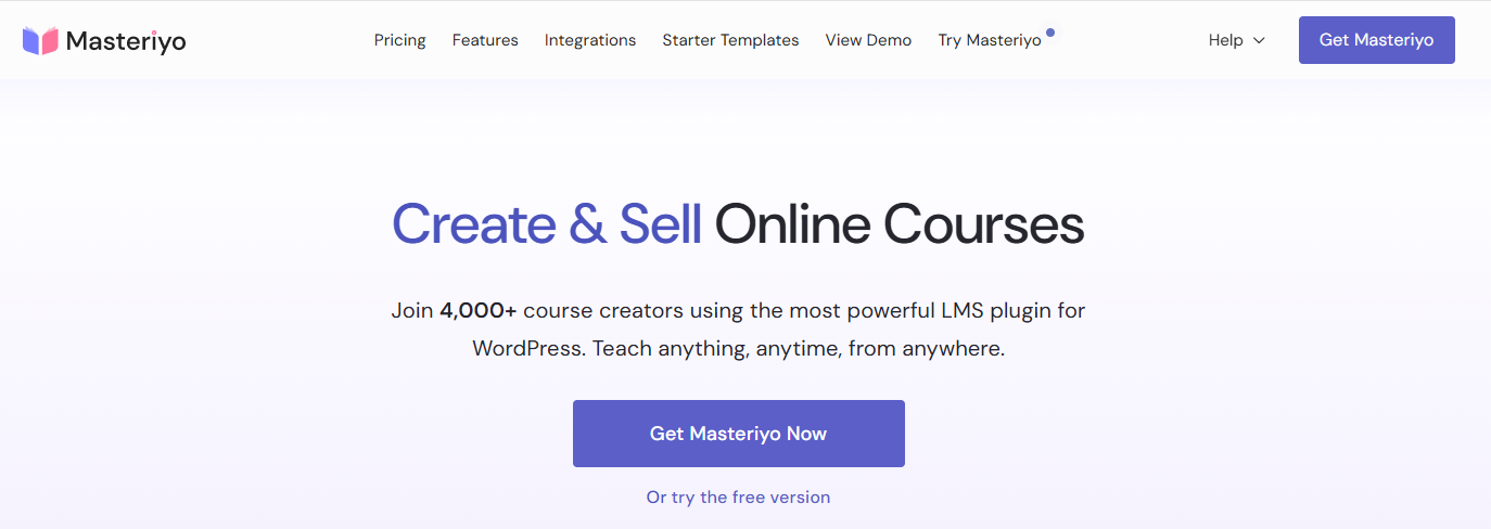Masteriyo LMS WordPress plugin